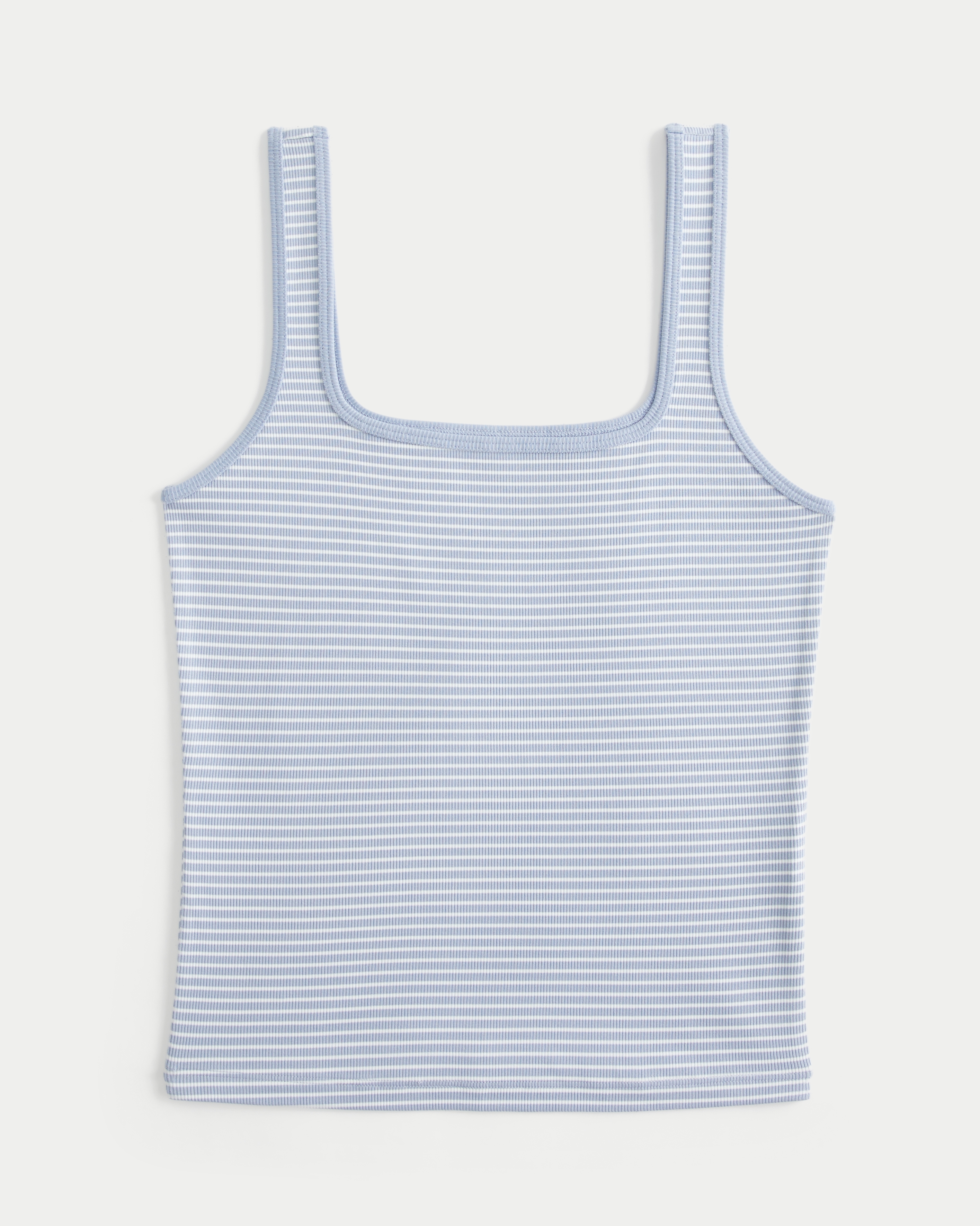 Ribbed Seamless Fabric Square-Neck Tank