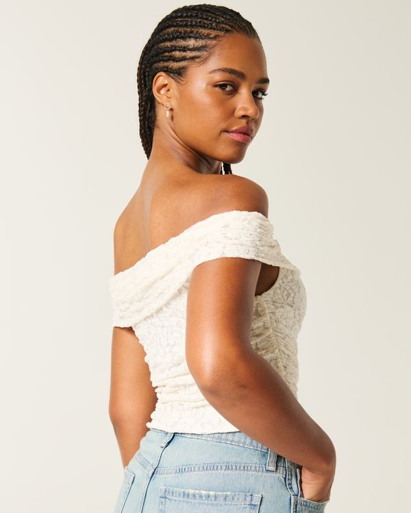 Women's Lace Foldover Off-the-Shoulder Top | Women's Clearance