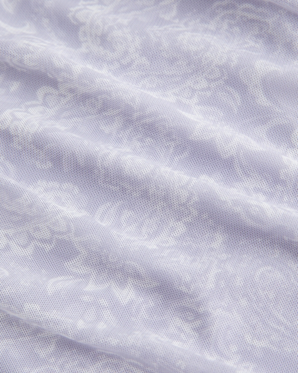 Mesh Foldover Off-the-Shoulder Top