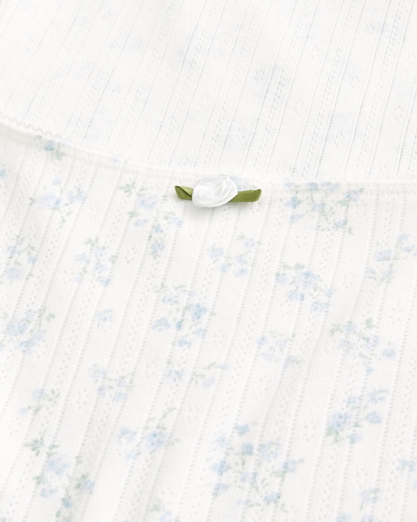 Pointelle Square-Neck Top