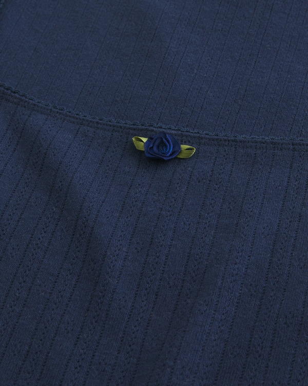 Pointelle Square-Neck Top