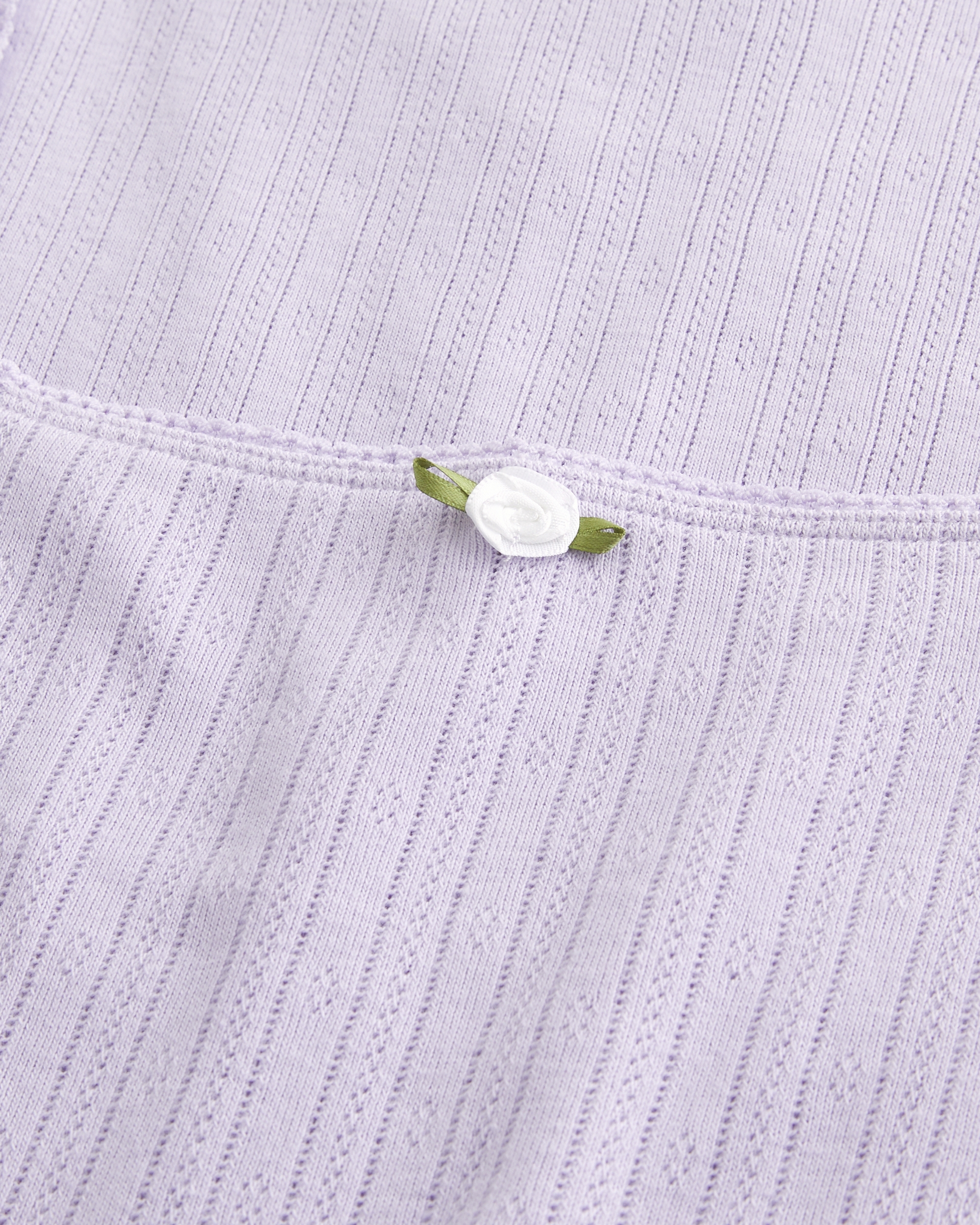 Pointelle Square-Neck Top