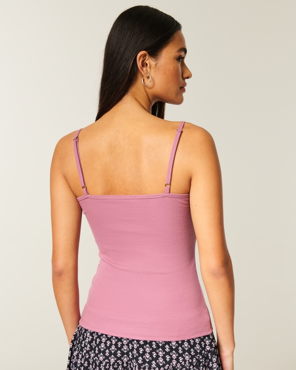 Lace Trim Cami, Rose view 2