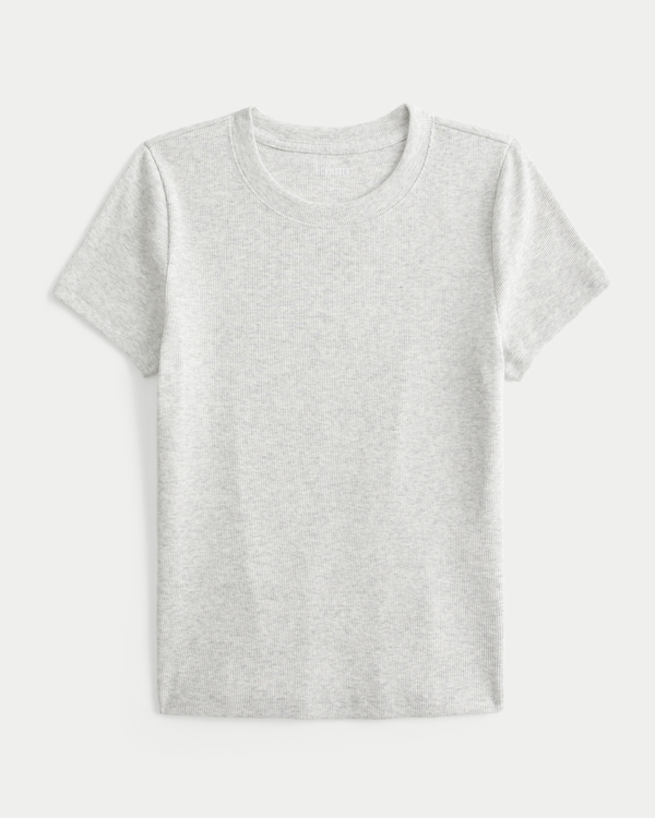 Crew Baby Tee, Light Heather Grey view 1