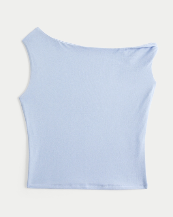 Asymmetrical Off-the-Shoulder Top, Dusk Blue view 1