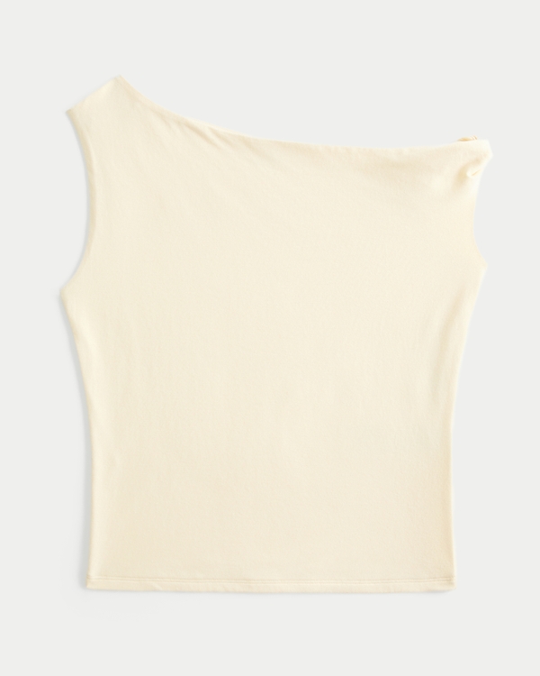 Asymmetrical Off-the-Shoulder Top, Ivory view 1
