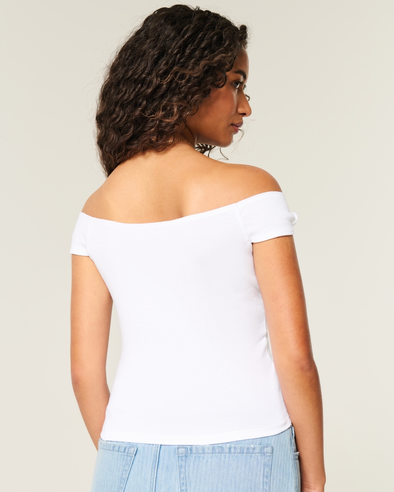 Off-the-Shoulder Tie Sleeve Top