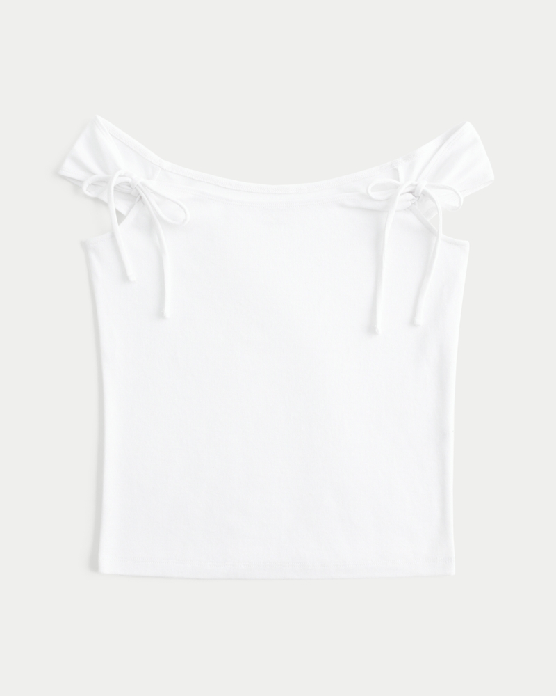 Off-the-Shoulder Tie Sleeve Top