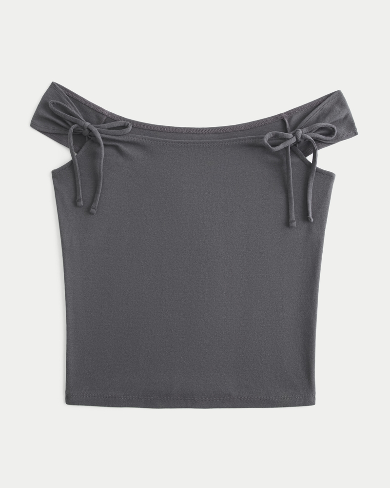 Off-the-Shoulder Tie Sleeve Top