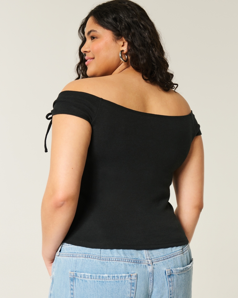 Off-the-Shoulder Tie Sleeve Top