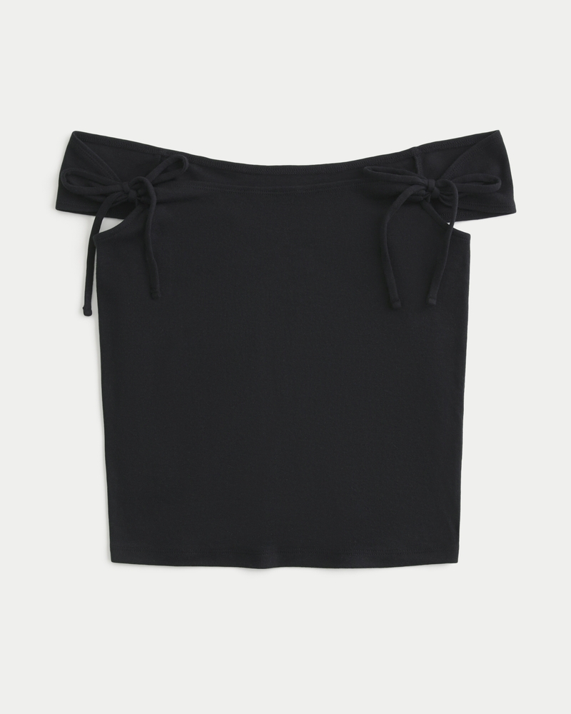 Off-the-Shoulder Tie Sleeve Top