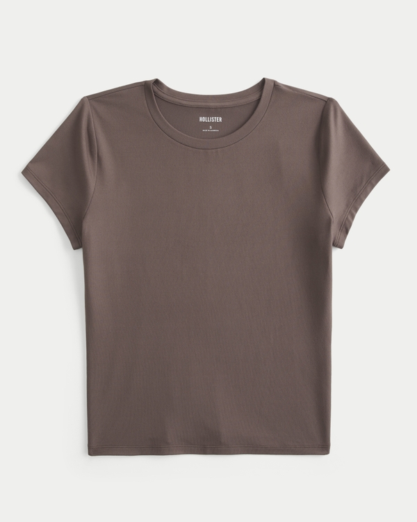Soft Stretch Seamless Fabric Baby Tee, Chocolate view 1