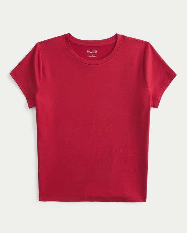 Soft Stretch Seamless Fabric Baby Tee, Crimson view 1