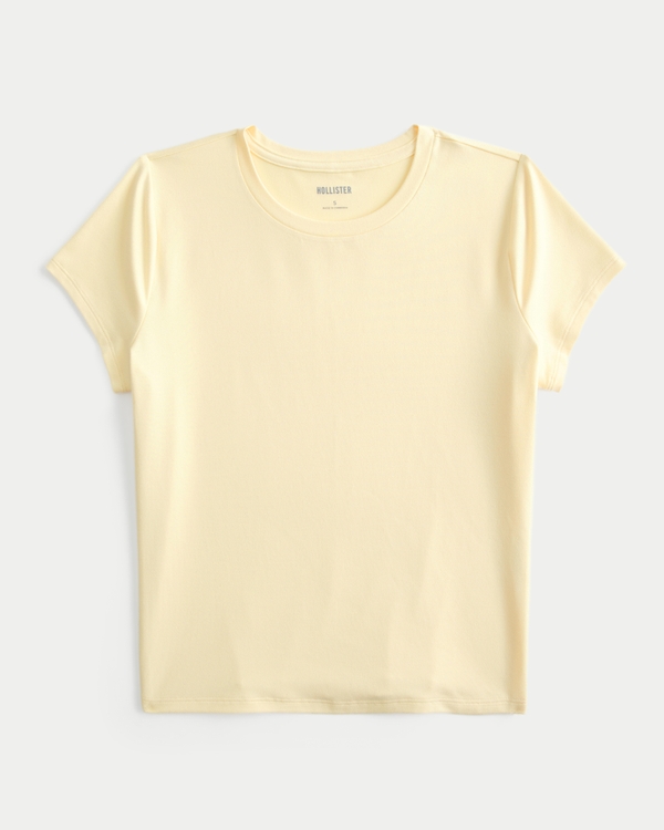 Soft Stretch Seamless Fabric Baby Tee, Butter Yellow view 1