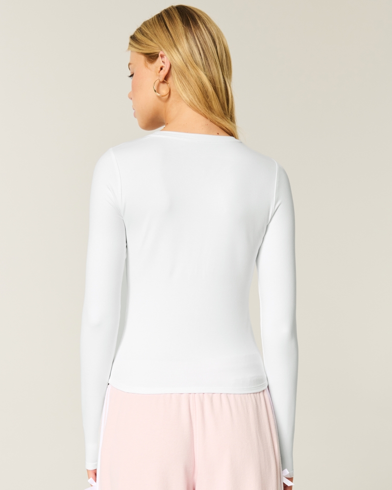 Seamless Fabric Long-Sleeve Crew Top