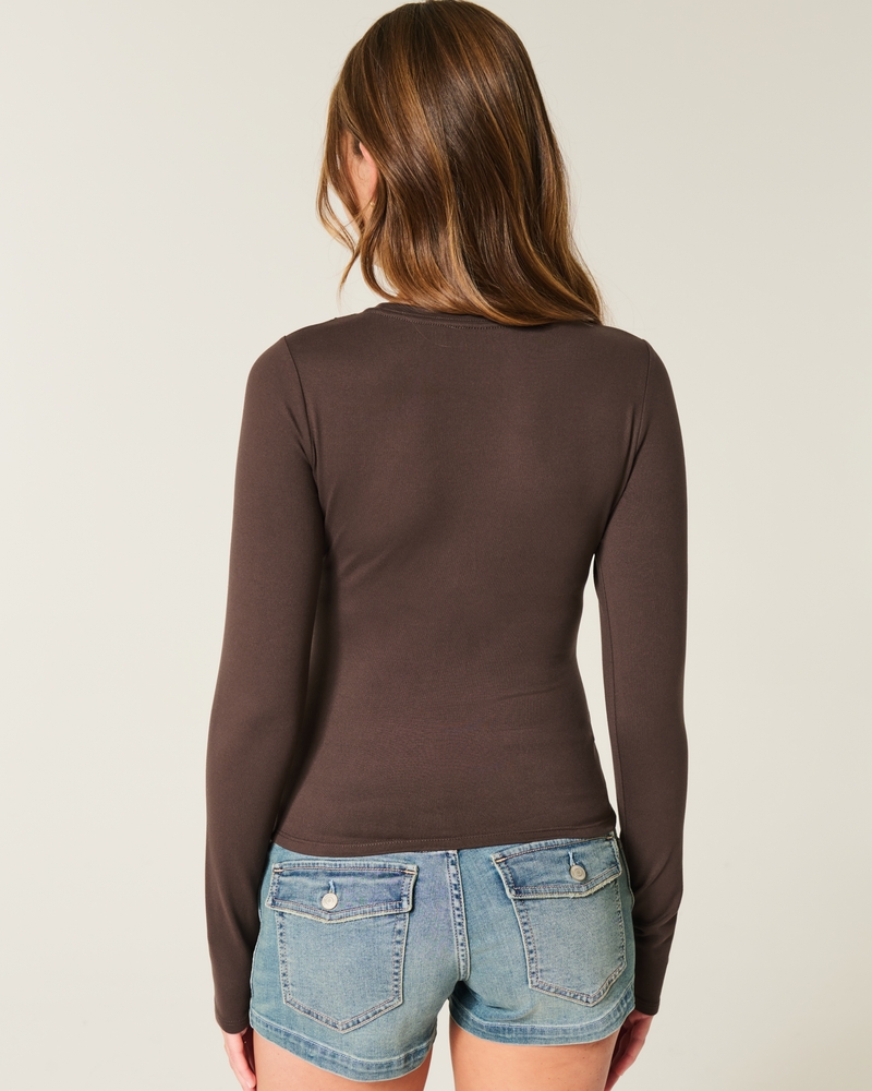 Seamless Fabric Long-Sleeve Crew Top