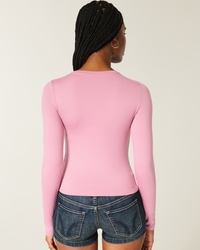 Seamless Fabric Long-Sleeve Crew Top
