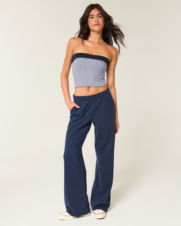 Taylor Reversible Tube Top, Navy Blue Plaid view 2