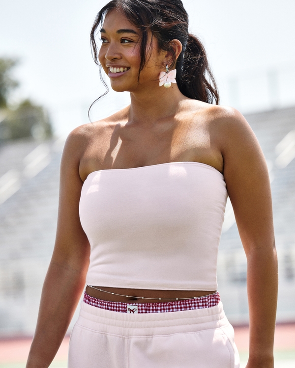Taylor Reversible Tube Top, Light Lilac Plaid view 1