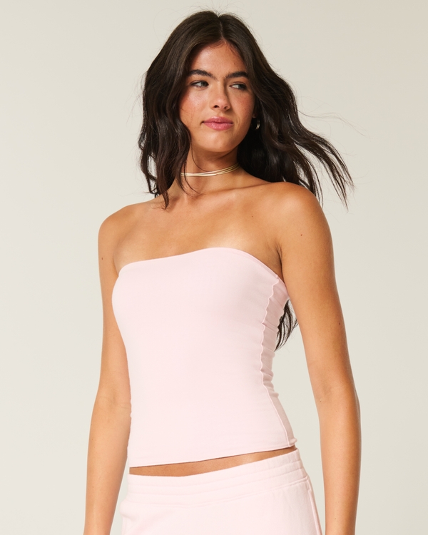Taylor Reversible Tube Top, Light Lilac Plaid view 1