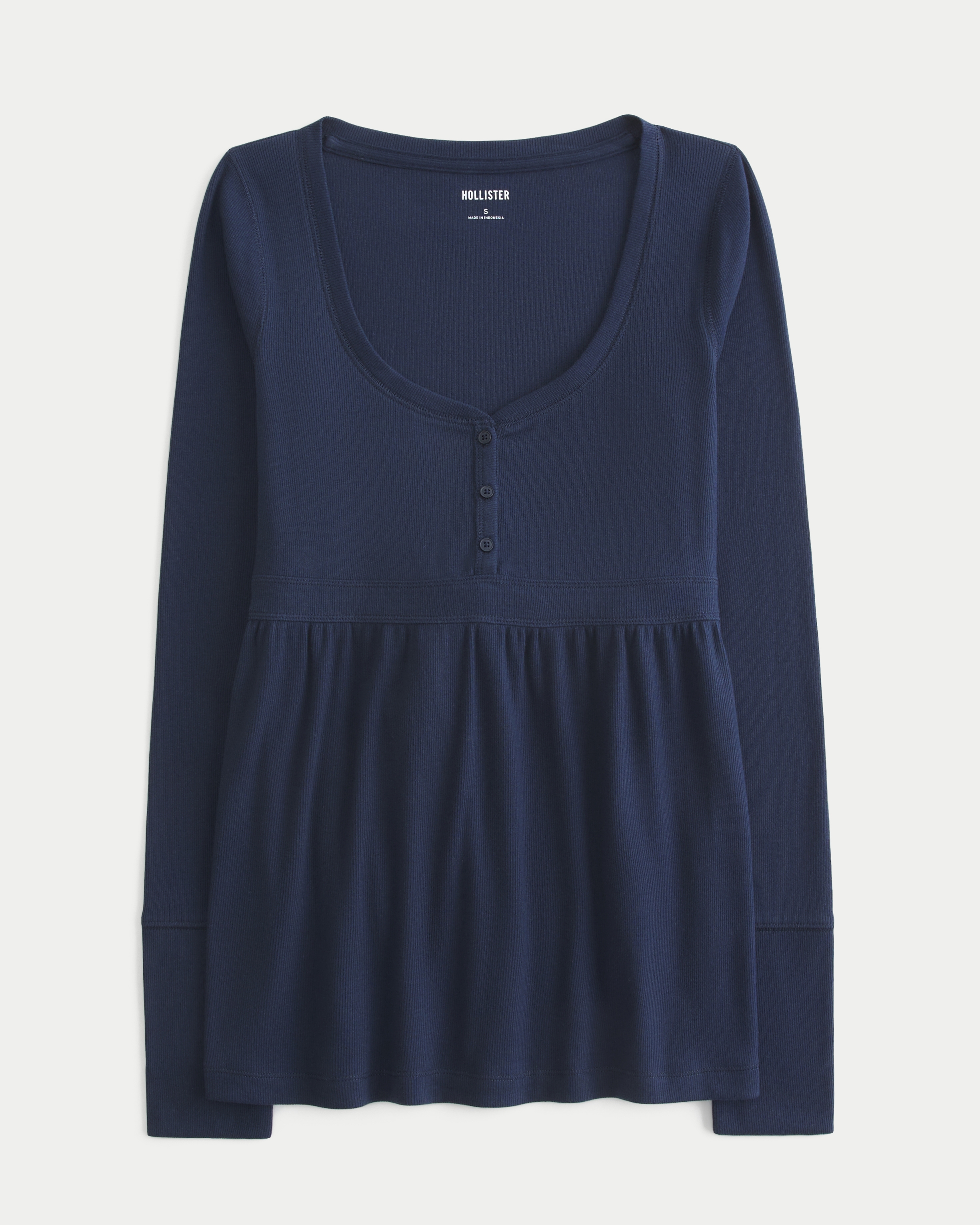Tie-Back Henley Babydoll Top