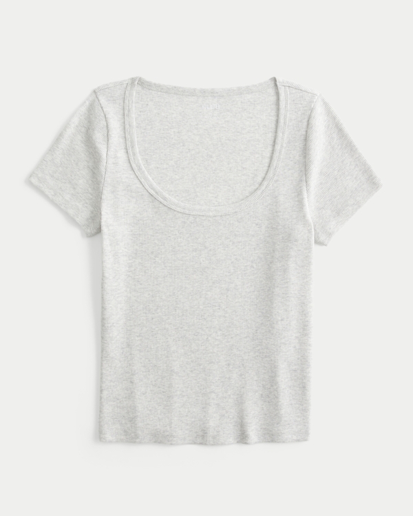 Scoop T-Shirt, Light Heather Grey view 1