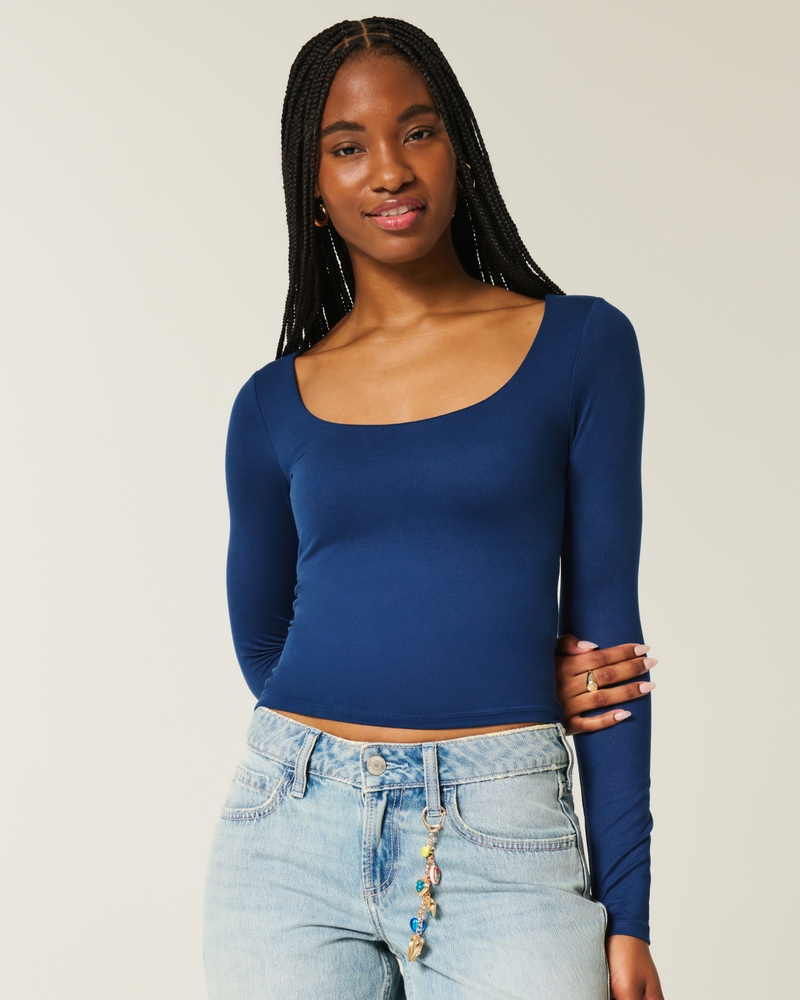 Top Tiefer Ausschnitt ASOS Rotes T-Shirt Mit Tiefem U-Ausschnitt