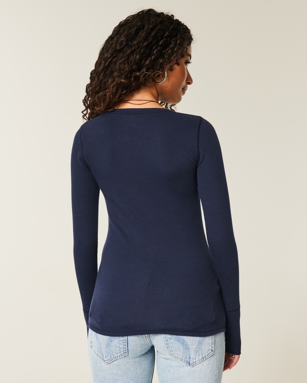 Icon Henley, Navy Blue view 2