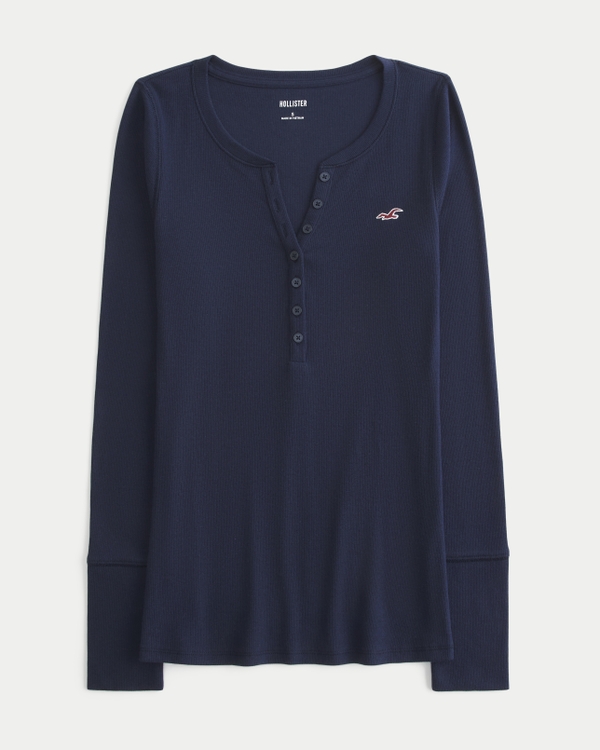 Icon Henley, Navy Blue view 1