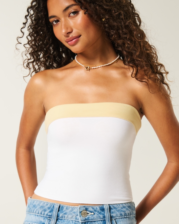 Taylor Reversible Tube Top, Butter Yellow view 2