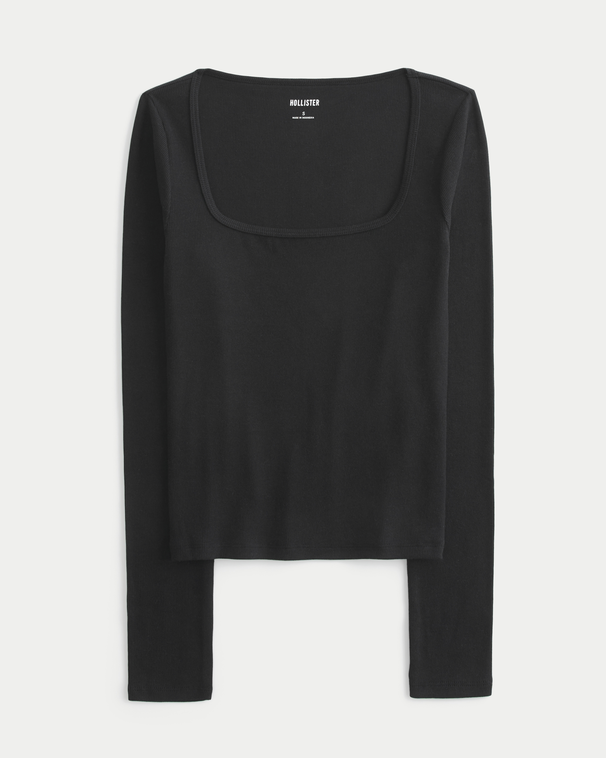 Long-Sleeve Square-Neck Top