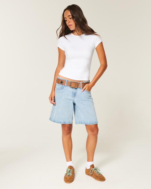 Seamless Fabric Crew Baby Tee, White view 2