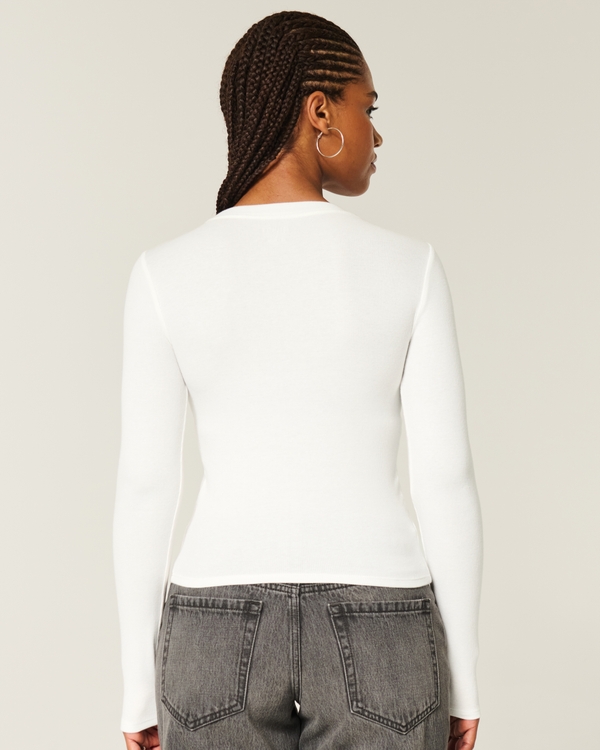 Long-Sleeve Crew Top, Cloud White view 2