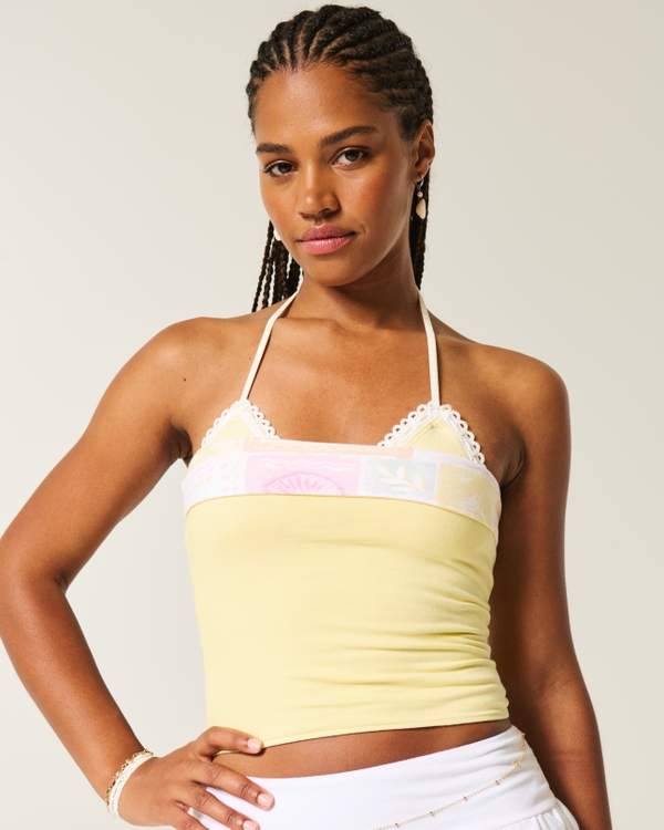 Taylor Reversible Tube Top, Butter Yellow Pattern view 2