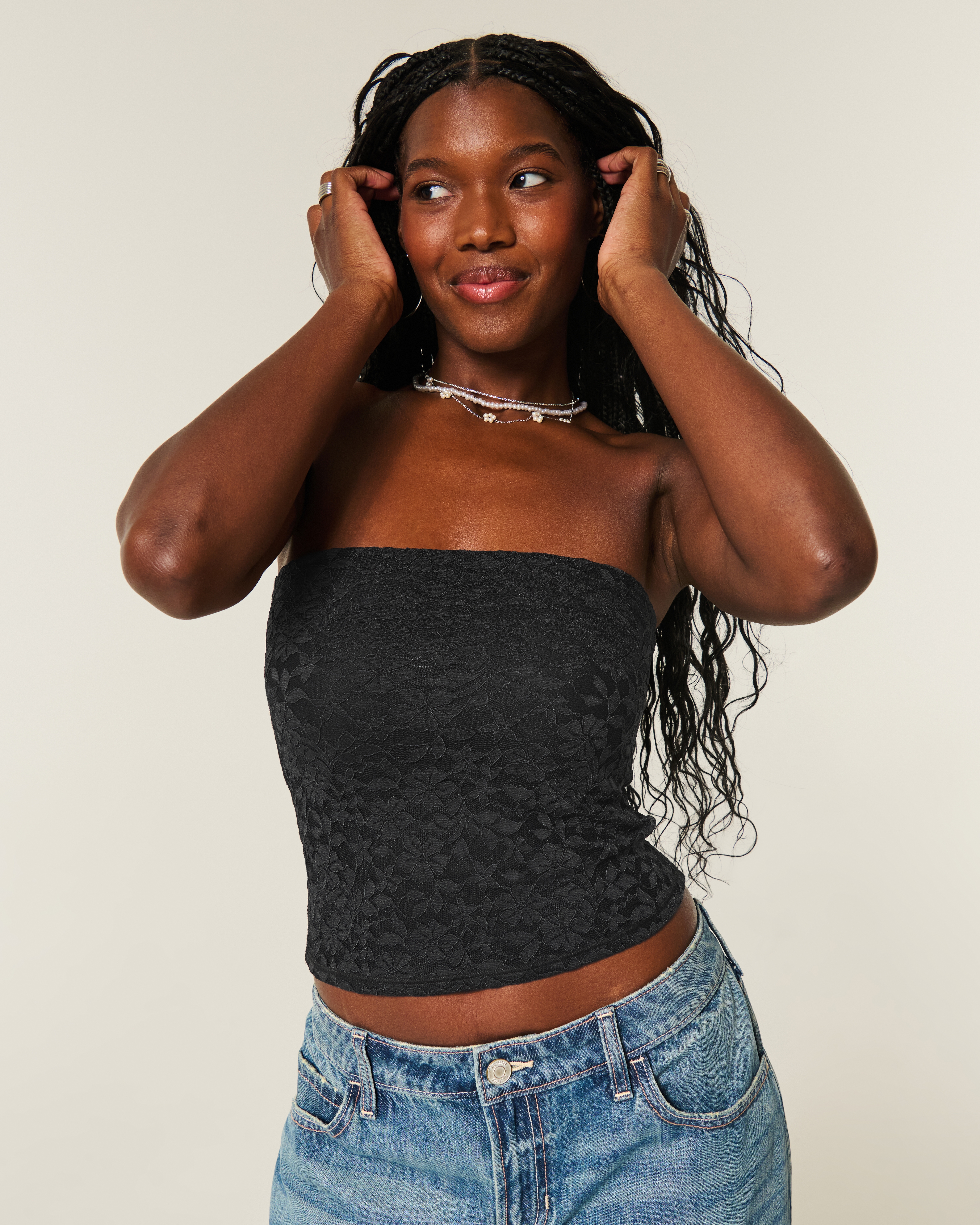 All-Over Lace Tube Top