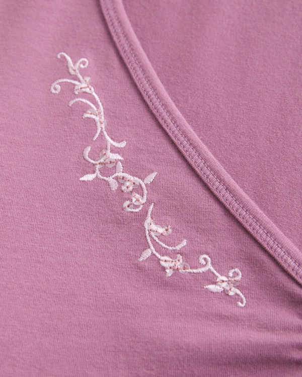 Long-Sleeve Pinch Bust Babydoll Top