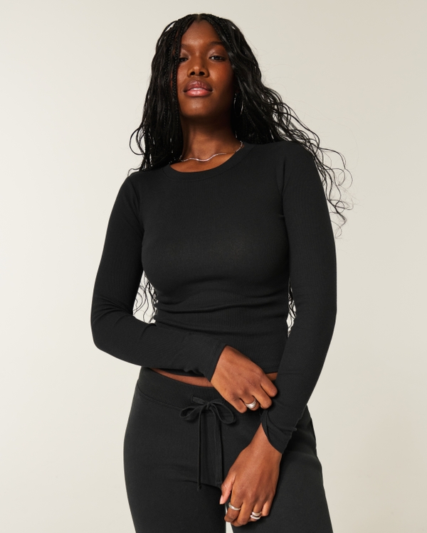 Women's Long-Sleeve Crew Baby Tee | Women's | HollisterCo.com