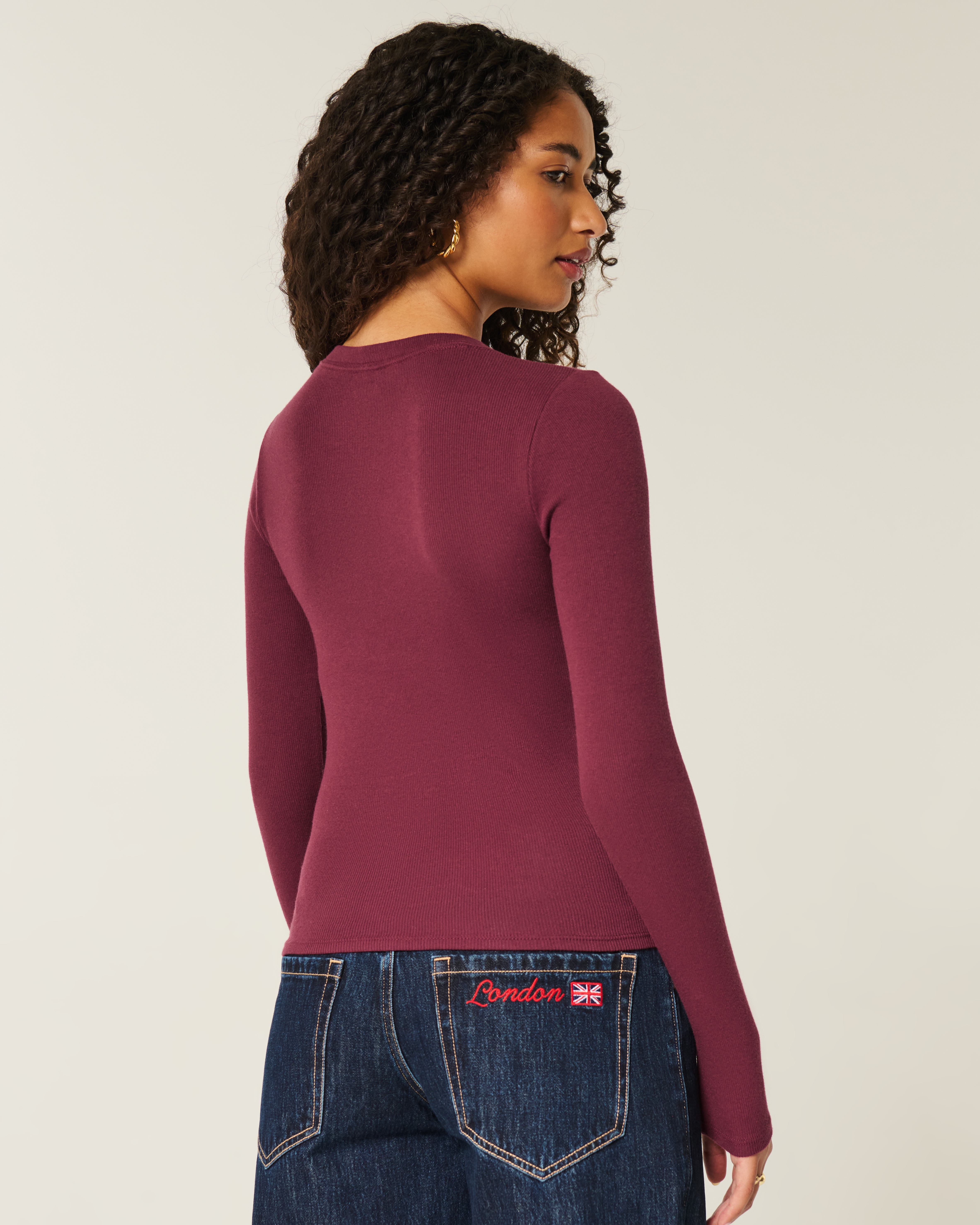 Hollister Long-sleeve Crew Baby Tee