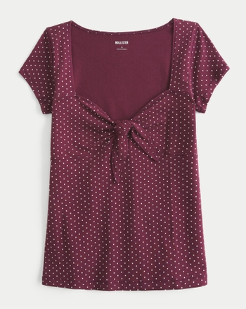 Women's Easy Tie Bust Babydoll Top | Women's New Arrivals | HollisterCo.com