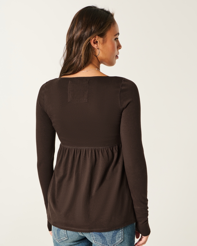 Holiday Vault Release Easy Satin Tie-Front Knit Babydoll Top