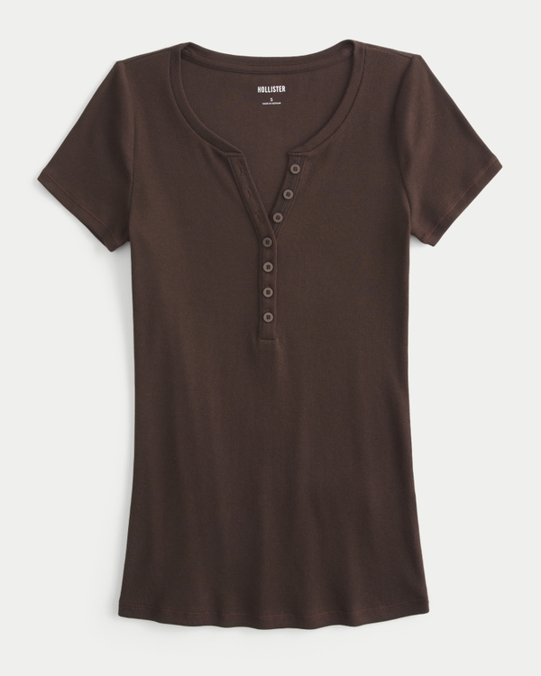 Short-Sleeve Y2K Henley