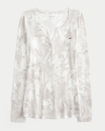 Women's Long-Sleeve Icon Henley | Women's Tops | HollisterCo.com