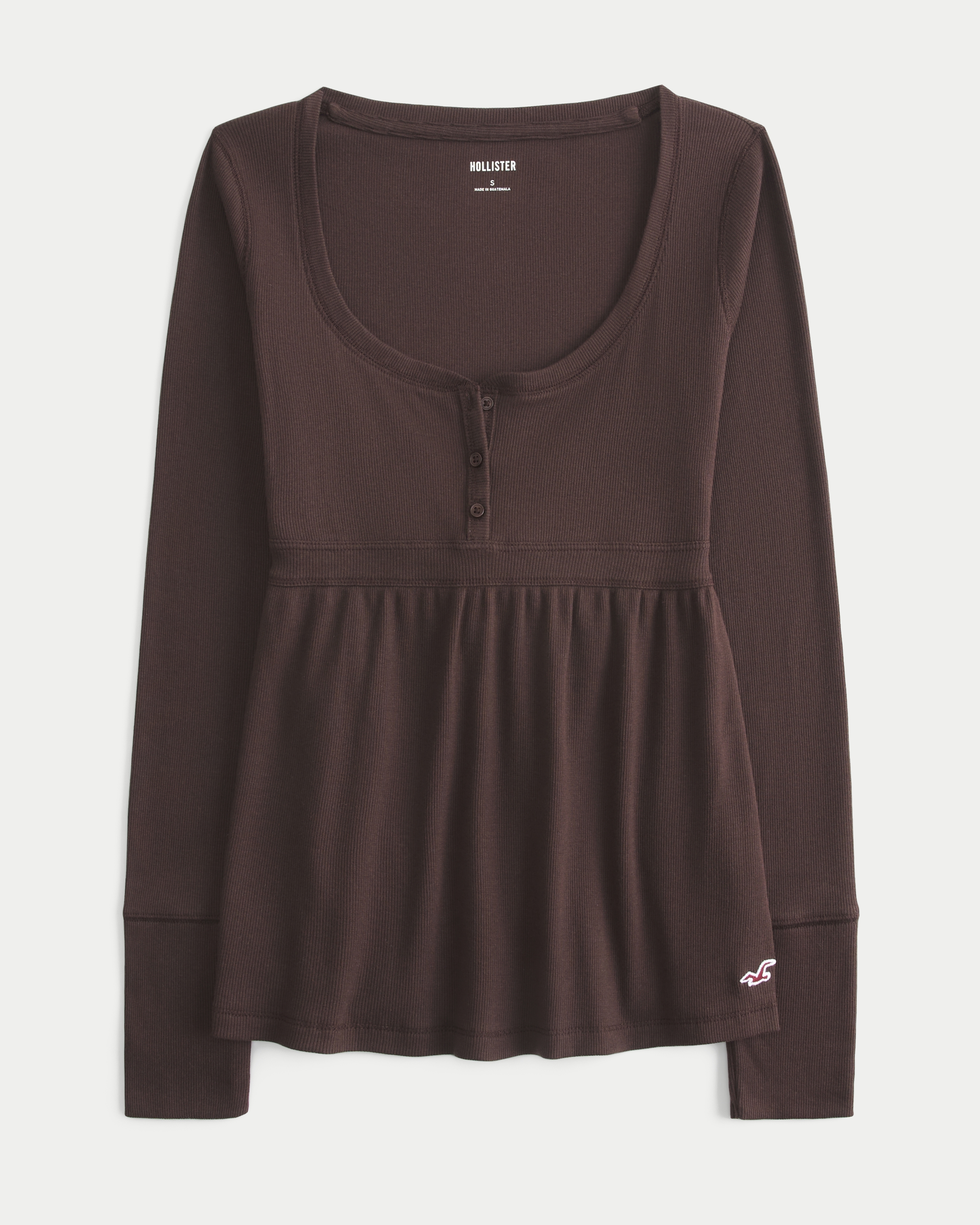 Easy Tie-Back Henley Babydoll Top