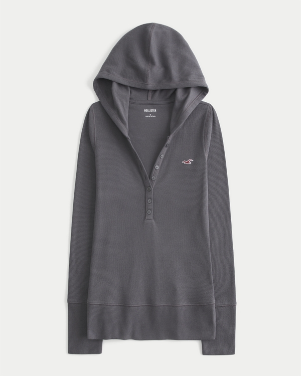 Long-Sleeve Hooded Henley