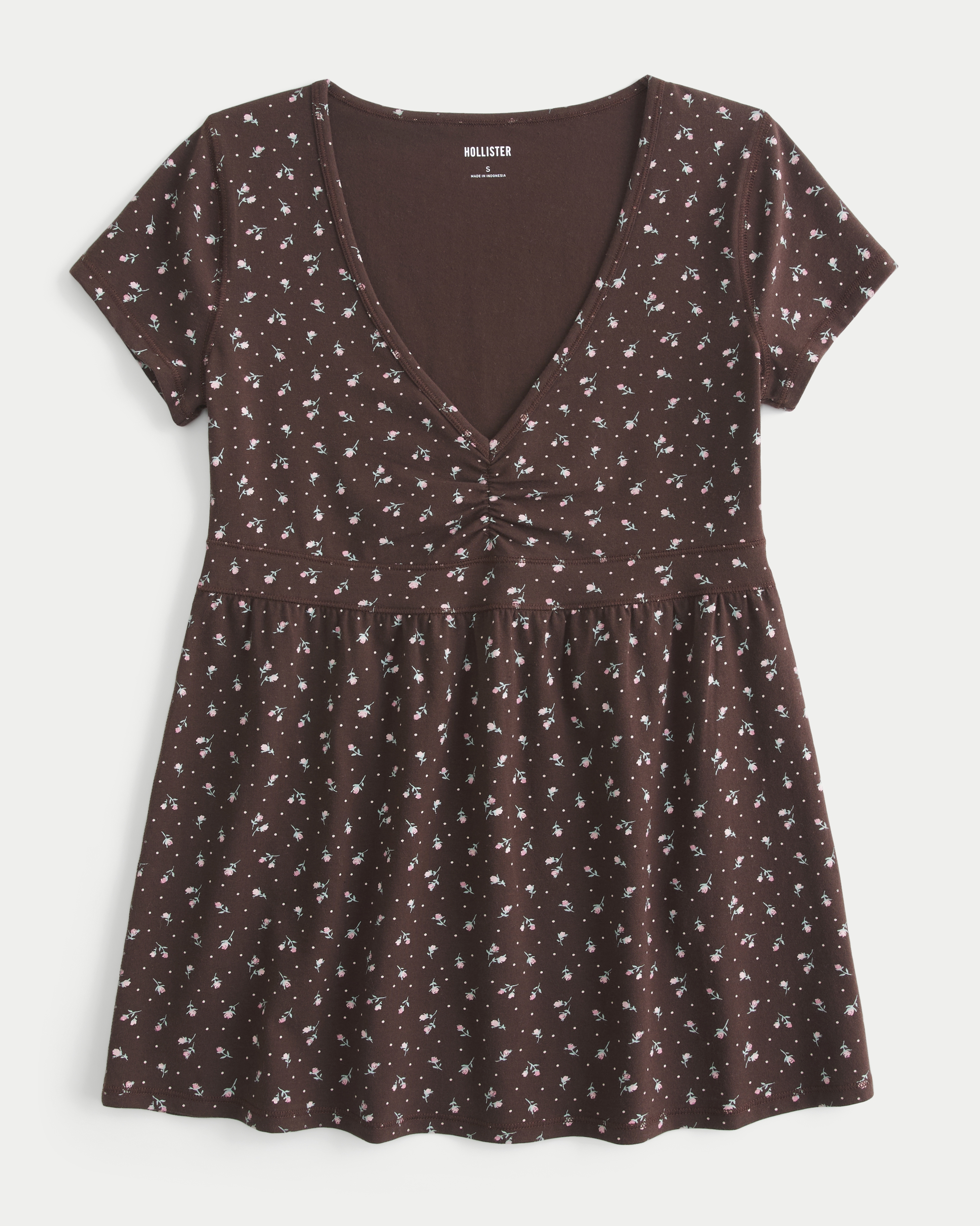 Short-Sleeve Banded Babydoll Top