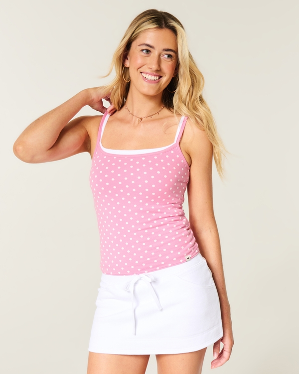Hollister Callie Reversible Cami, Light Pink Dot view 1