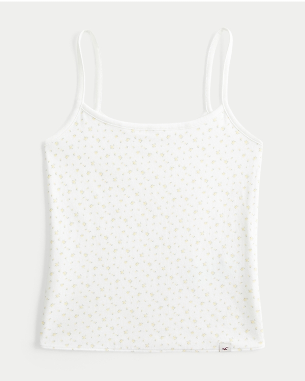 Hollister Callie Reversible Cami, White Floral view 1