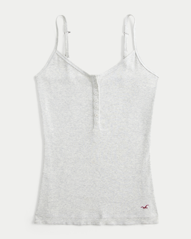 キャミソール ameri HENLEY NECK KNIT CAMI Women's Henley Cami | Women's Tops | HollisterCo.com