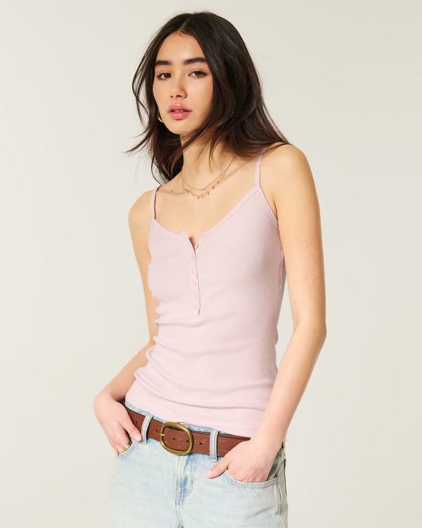 Henley Cami, Light Pink view 1