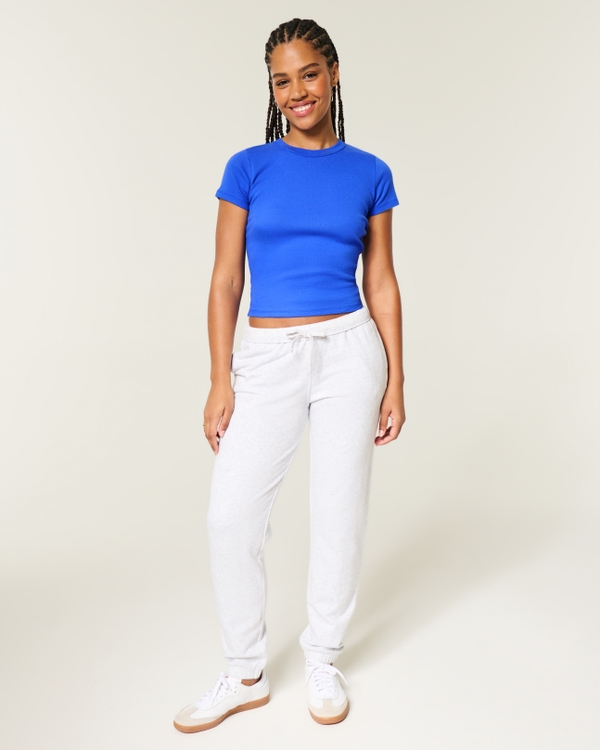 100% Cotton Crew Baby Tee, Blue view 2